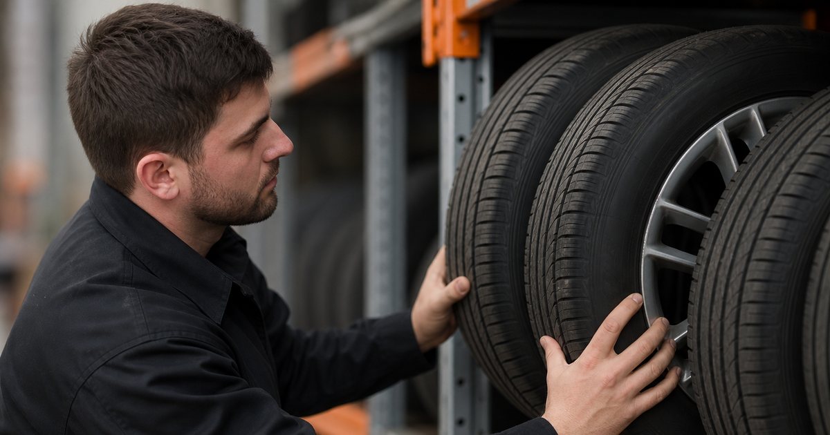 What should a shop do when a customer forgets their stored tire set?