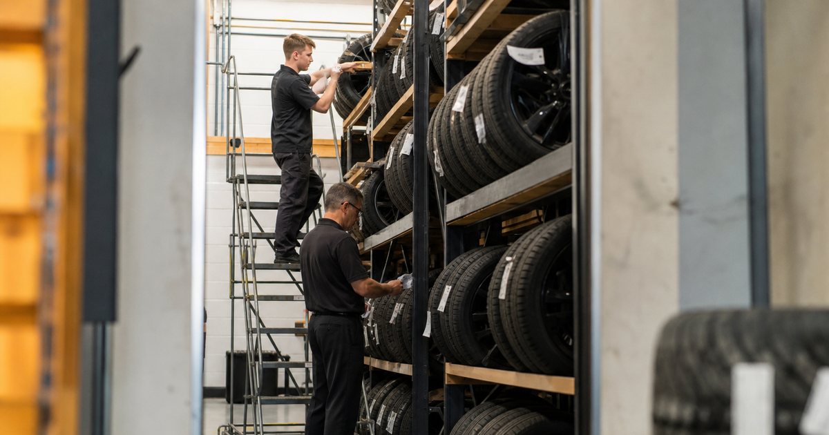 What should a shop do when a stored tire is damaged or lost?
