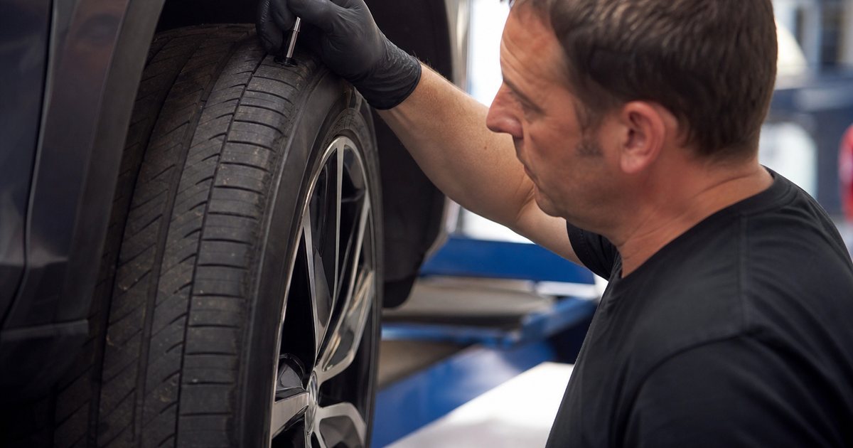 Why should a shop record tread depth history for every stored tire set?